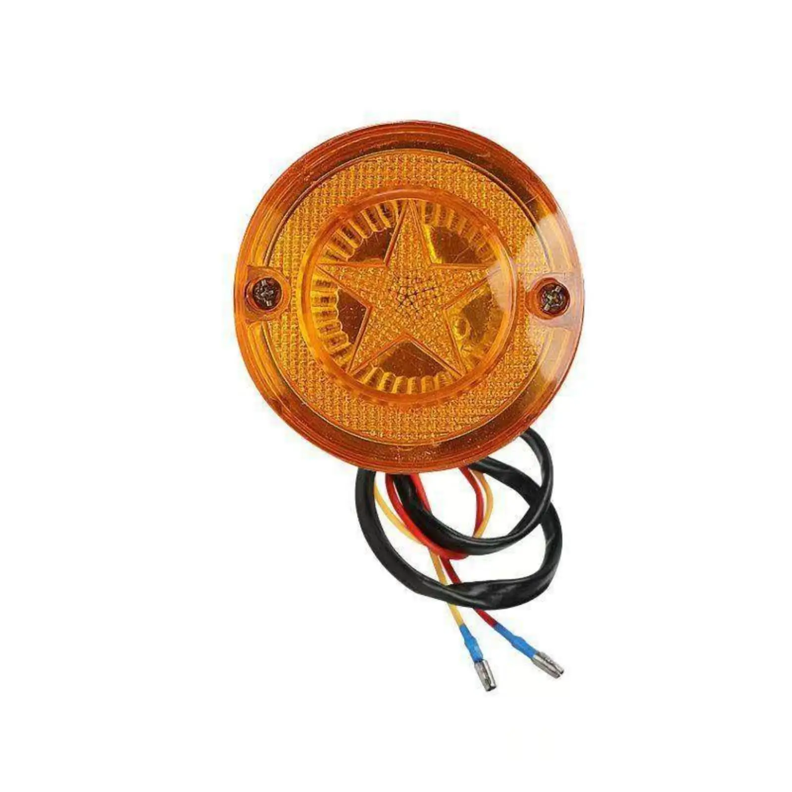 Star Pattern Clear Lens Vehicle Turn Signal 12V Round Indicator for Tricycle Bike Utility