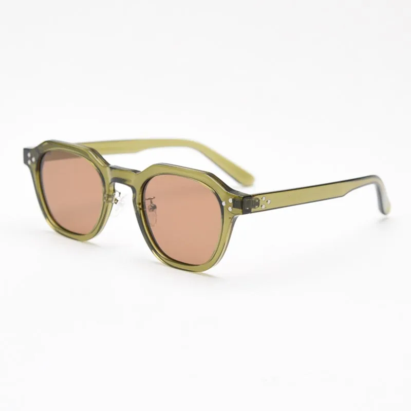 Polarized Sun Glasses for Women Mens TR90 Square Polygon Vintage Sunglasses with Thick Frame Luxury Brand Design Retro Eyewear