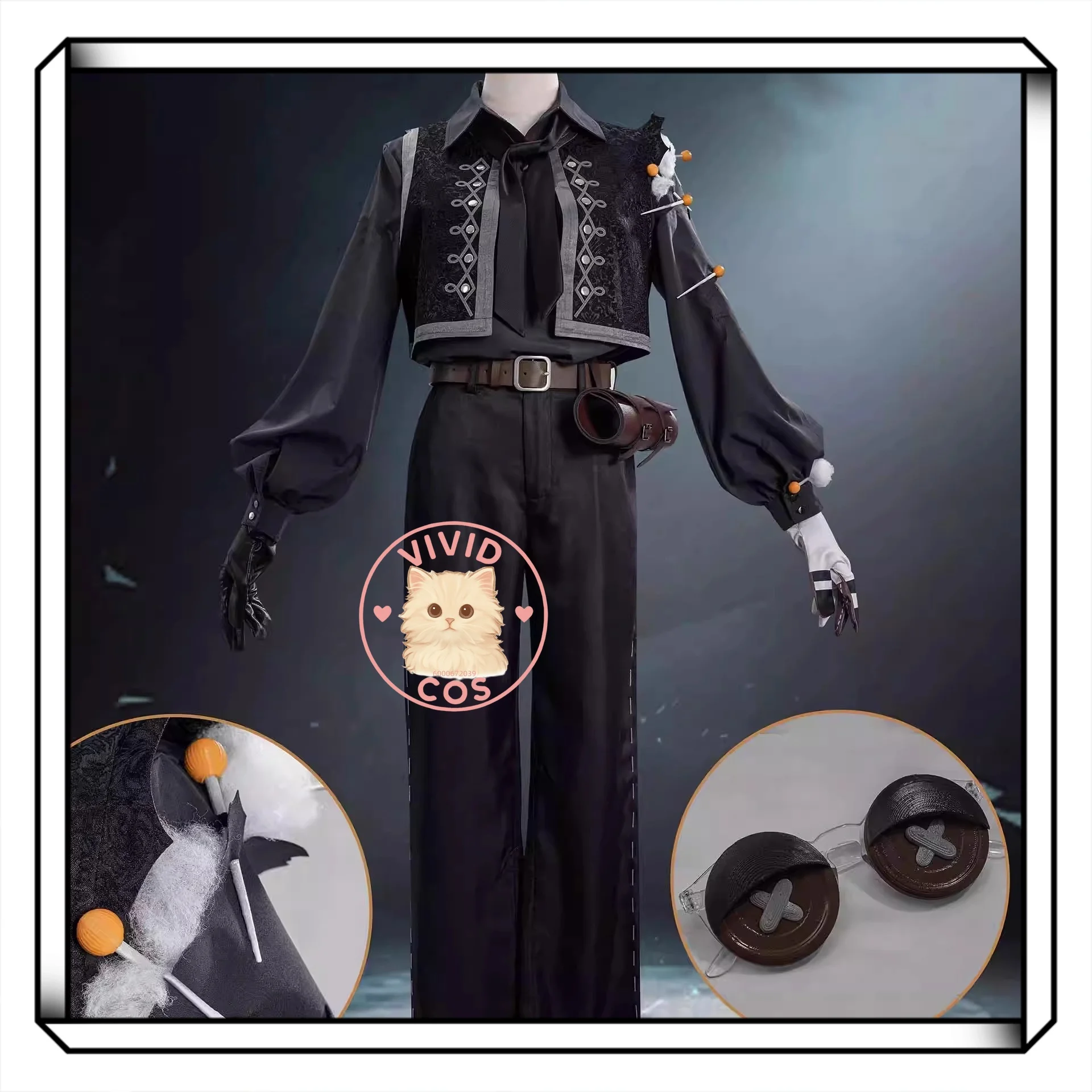 Stroje Cosplay Identity V dla nowej skórki Marionetkarza Matthiasa, w tym moda zarówno dla mężczyzn, jak i kobiet, do odgrywania ról.