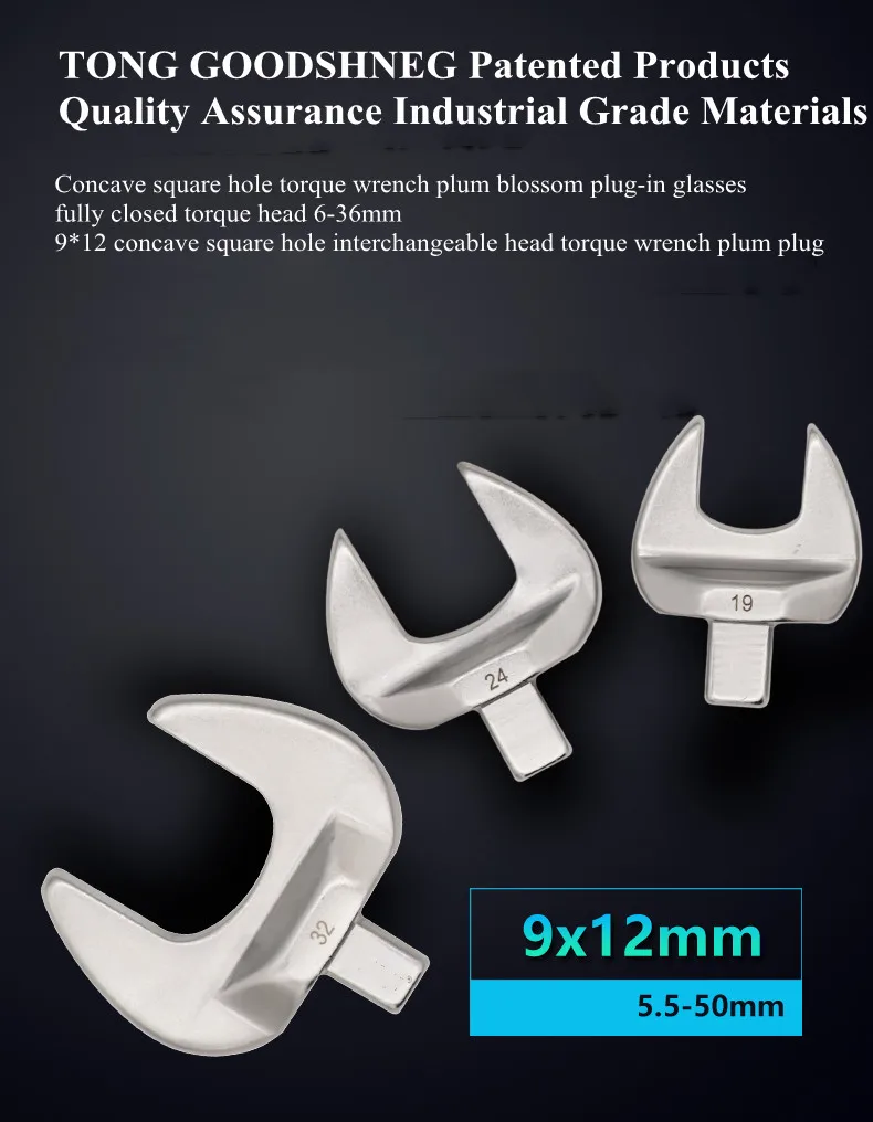 角穴ソケットレンチ9*12mm,ベーシックヘッドオープン,5.5-65mm,スチールおよびシャフト機能付き,手動修理ツール