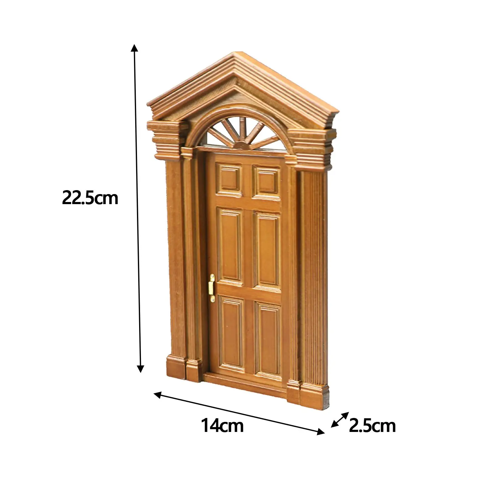 Giochi di finzione Mobili Giocattoli Porta antica per casa delle bambole classica marrone per scala 1/12