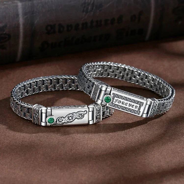 New Silver Color Buckle Style Men's and Women's Couple Bracelet Retro Simple Gift for Girlfriend Men Fashion Jewelry