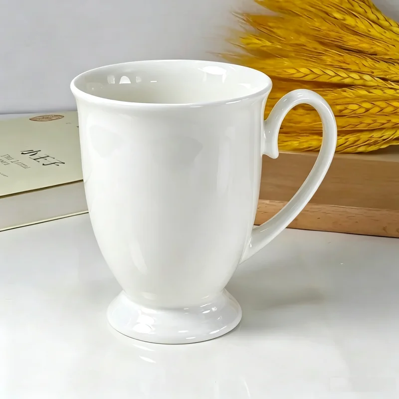 300ML. plain whitebone china coffee mug, porcelain tumbler for tea, ceramic cup coffee, taza cafe tea cup thermo mug, couple mug