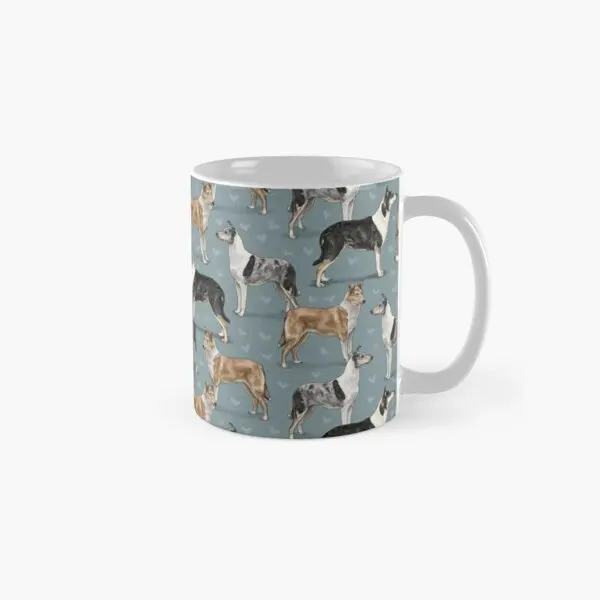 Blamorder Smooth Collies Classic  Mug Gifts Simple Photo Cup Drinkware Handle Round Tea Image Printed Picture Design Coffee