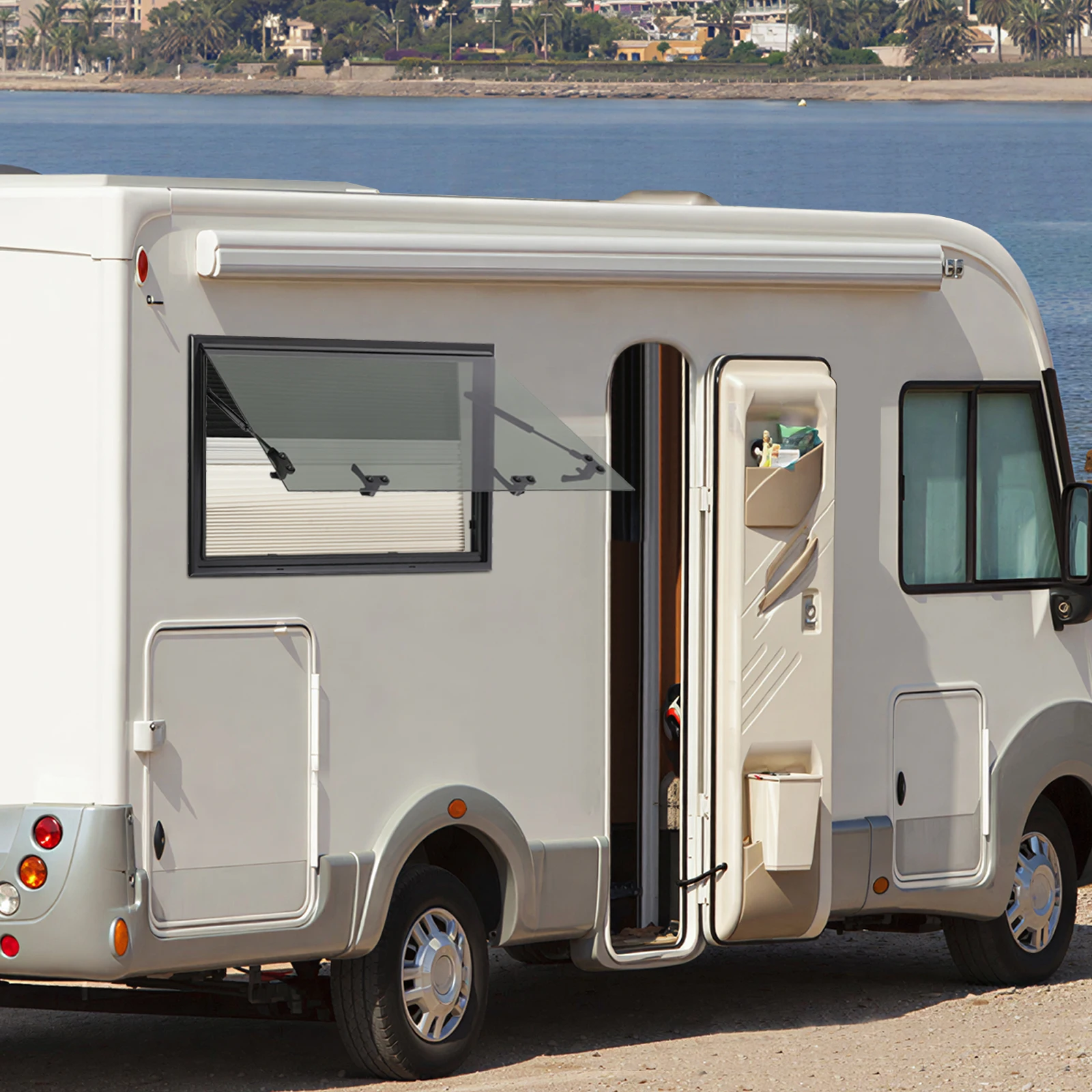 800 x 500mm Wohnmobil-Fenster W | Fliegengitter und Rollo für Wohnwagenfenster E4 Wohnmobilfenster 85 °   Für Wohnwagen, Van und Camper
