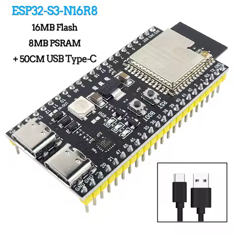 ESP32-S3 Development Board with 2.4G Wifi BT Module for AI IOT DIY ESP32 S3 N16R8 MCU 44Pin Type-C Soldered Pin