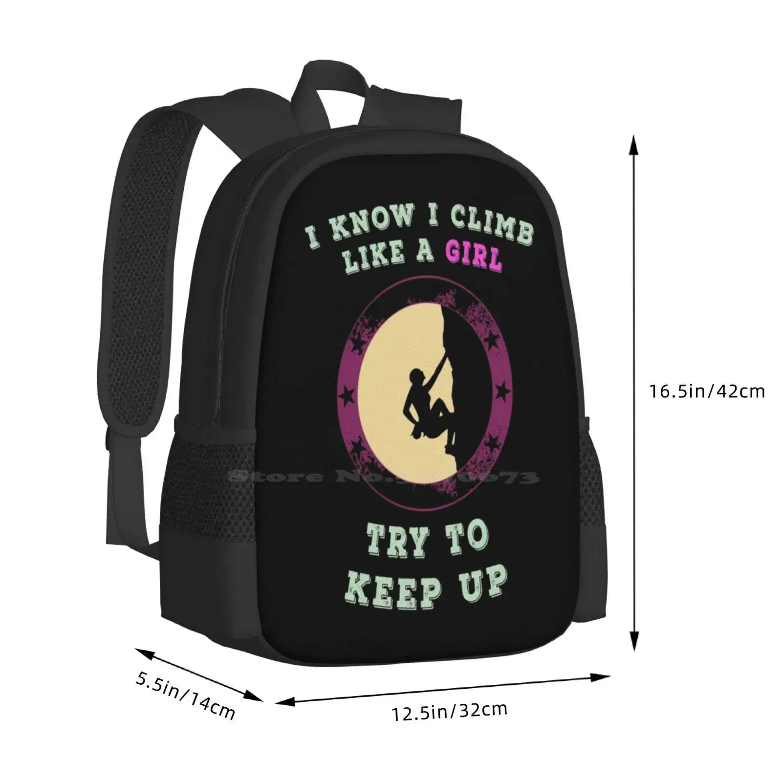 تسلق مثل فتاة - حاول للحفاظ على تسلق متسلق الرياضة Bouldering رائجة البيع حقيبة مدرسية على ظهره حقائب الموضة تسلق مجاني #3
