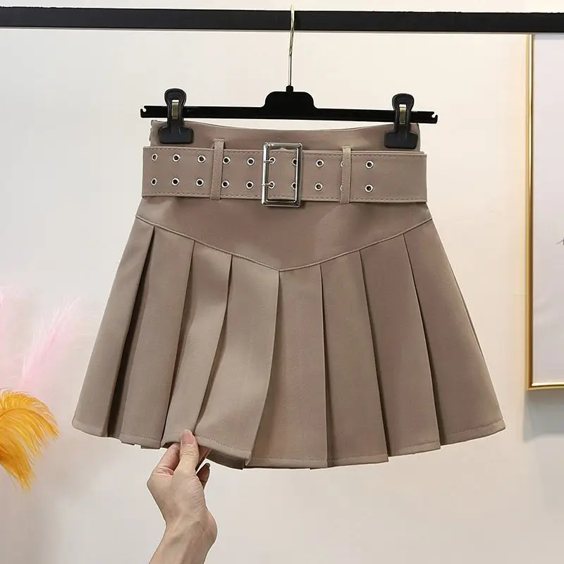 2026 Women Vintage Pink Pleated Skirt Kawaii High Waist Mini Skirts Korean Fashion School Uniform Harajuku Streetwear Spring