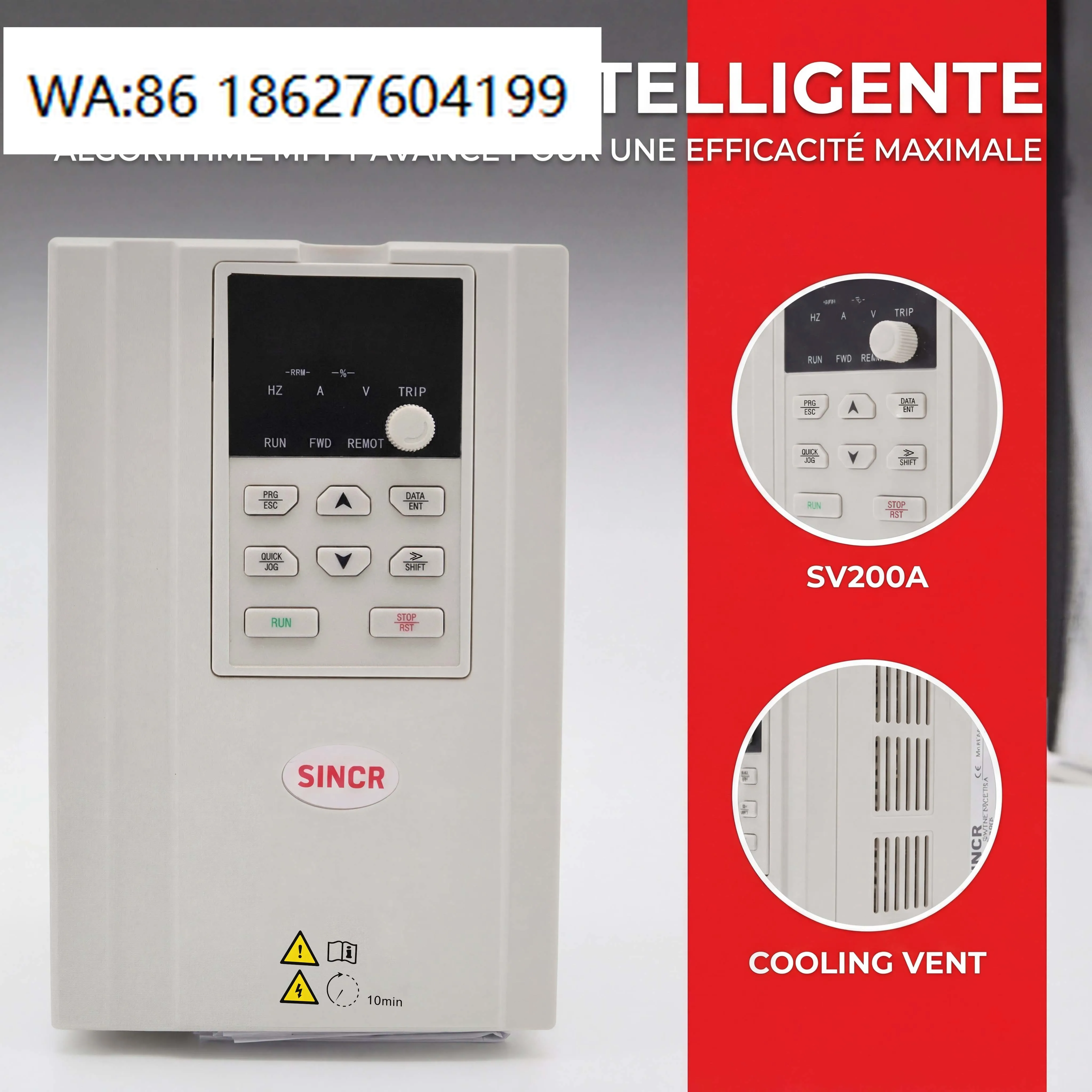 7.5-11kw Off Grid Solar Water Pump VFD Inverter MPPT Overload Protection Frequency Drive Device