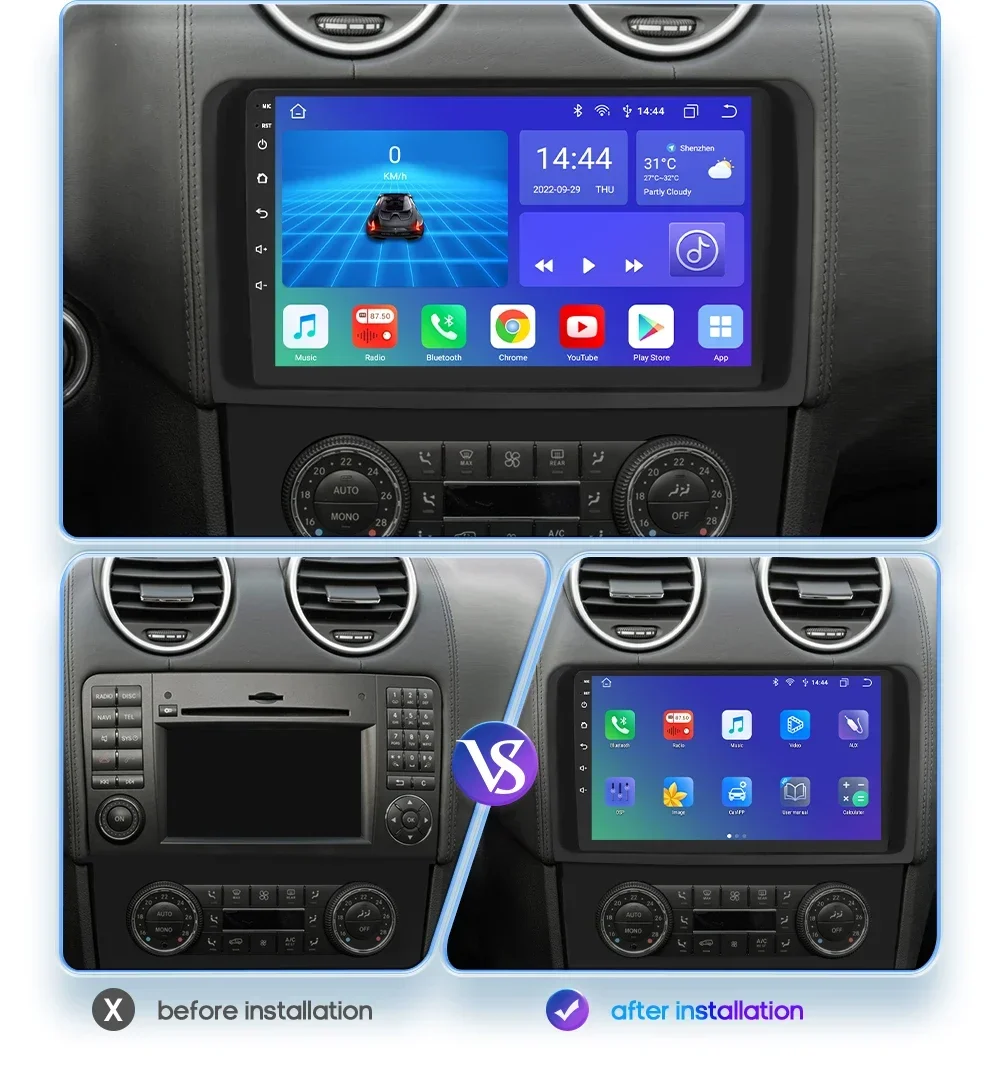 Android Car Stereo Multimedia for Mercedes ML W164 X164 ML350 ML300 GL500 ML320 ML280 GL350 2005 - 2012 Carplay Autoradio Player