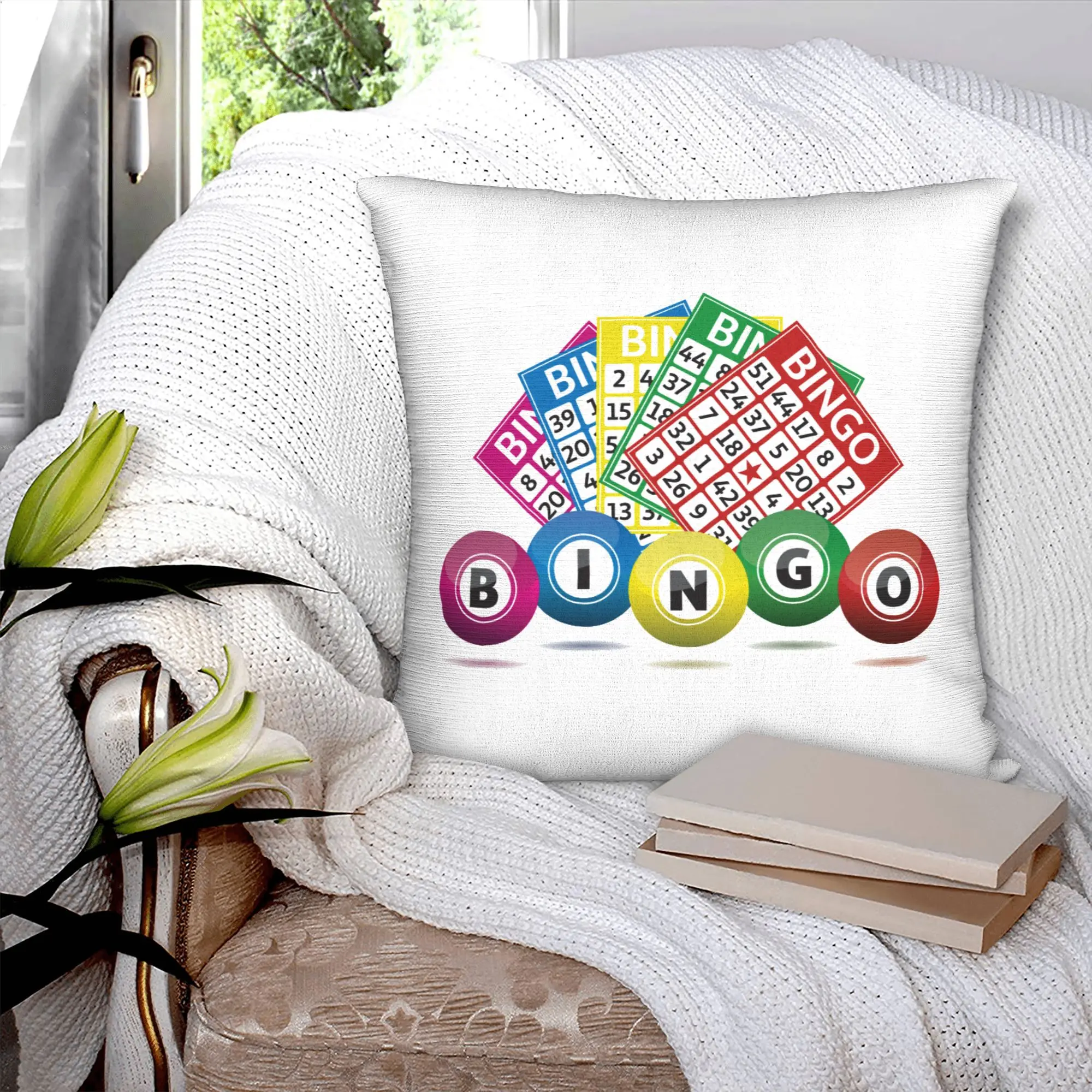 Hot Game Bingo Nordic Throw Pillow Cover Decoration  Cushion