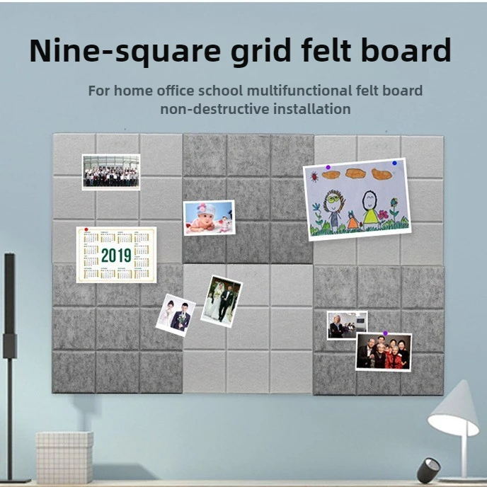 30x30cm 5PCS Felt Board Wall Stickers Message Board Photo Wall Works Background Wall Cork Bulletin Display Board Room Home Decor