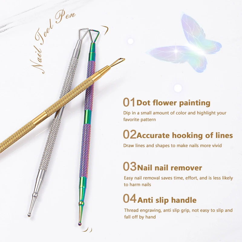 1 ชิ้นเล็บ Dotting ปากกาคริสตัลลูกปัด Handle Dual-ended วาดภาพวาด Rhinestones เล็บเครื่องมือ