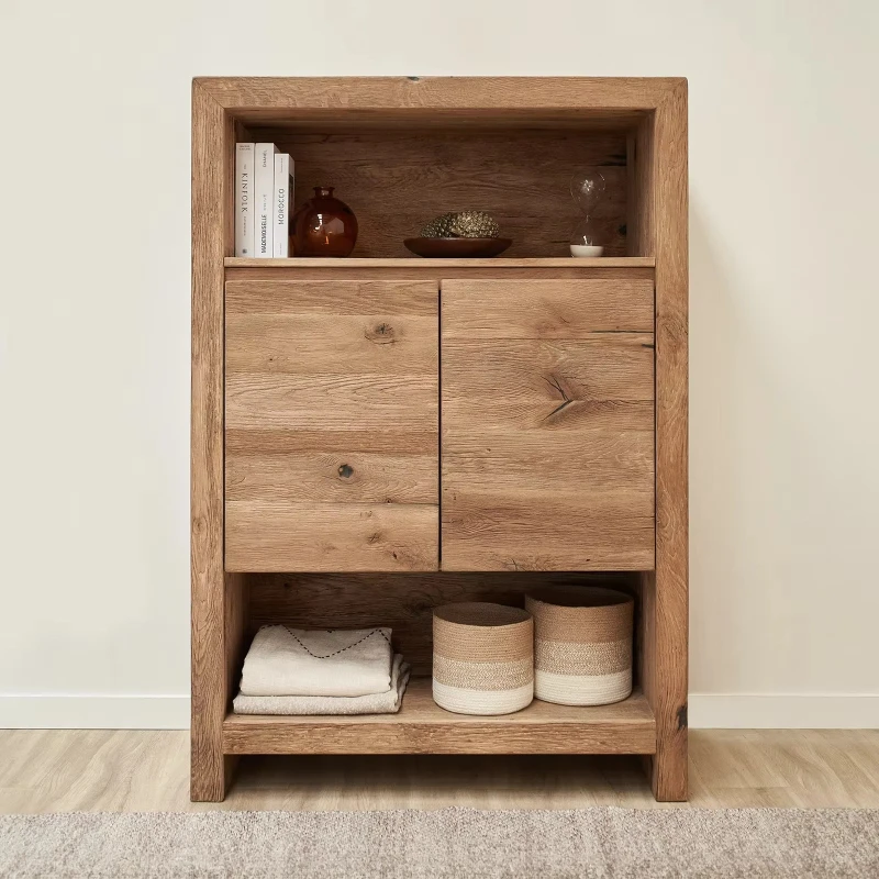 

Oak bookcase, and locker with two doors
