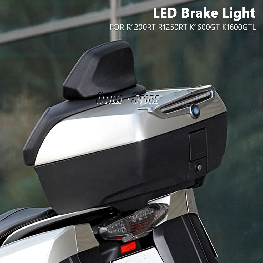 Motorcycle Accessories LED Brake Light Top Case Cover 49L Black Chrome For BMW R1200RT R1250RT K1600GT K1600GTL Exclusive