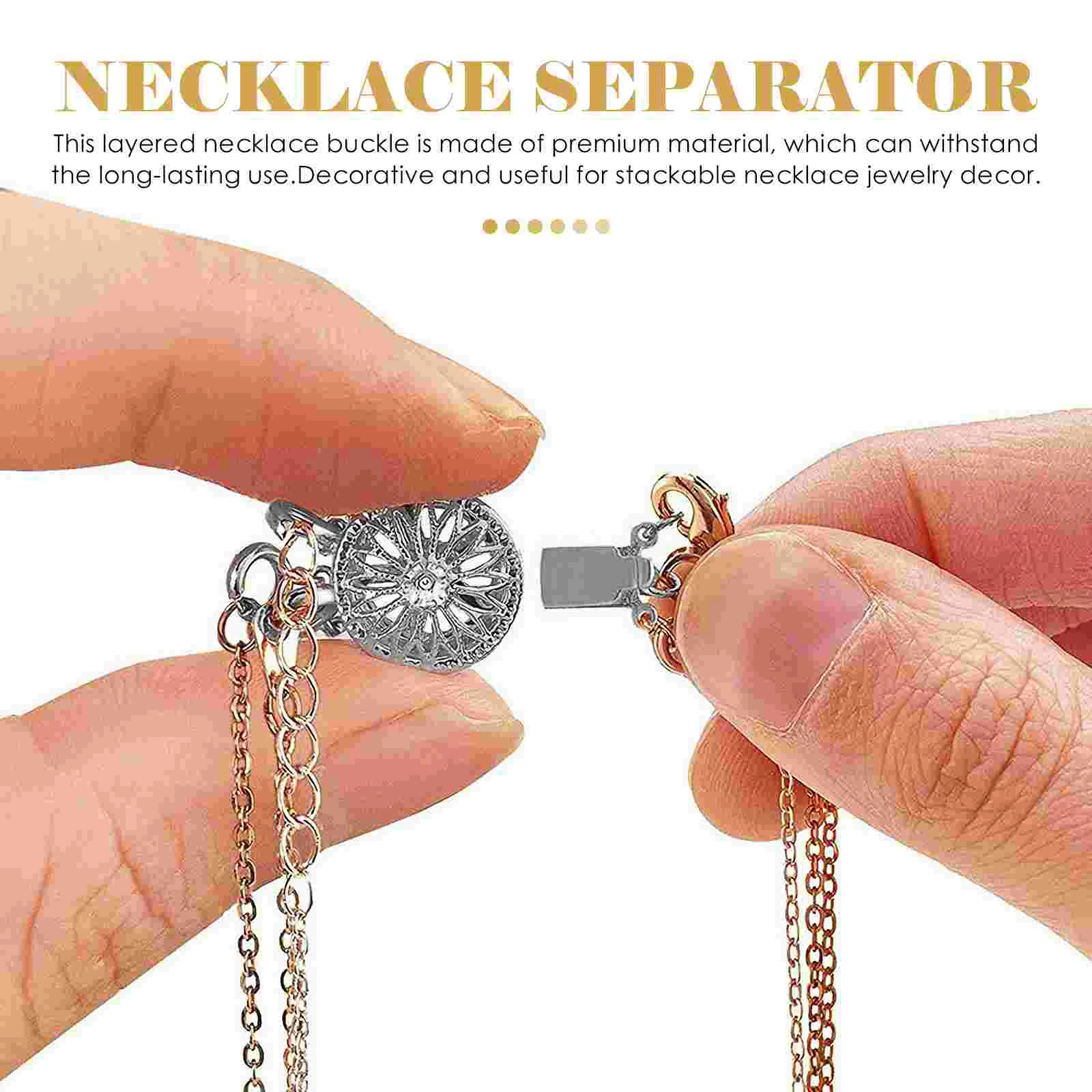 Mathiateur de collier en cuivre à plusieurs rangées pour boucles et raccords, fermoir de superposition, connexion de bracelets, 2 pièces