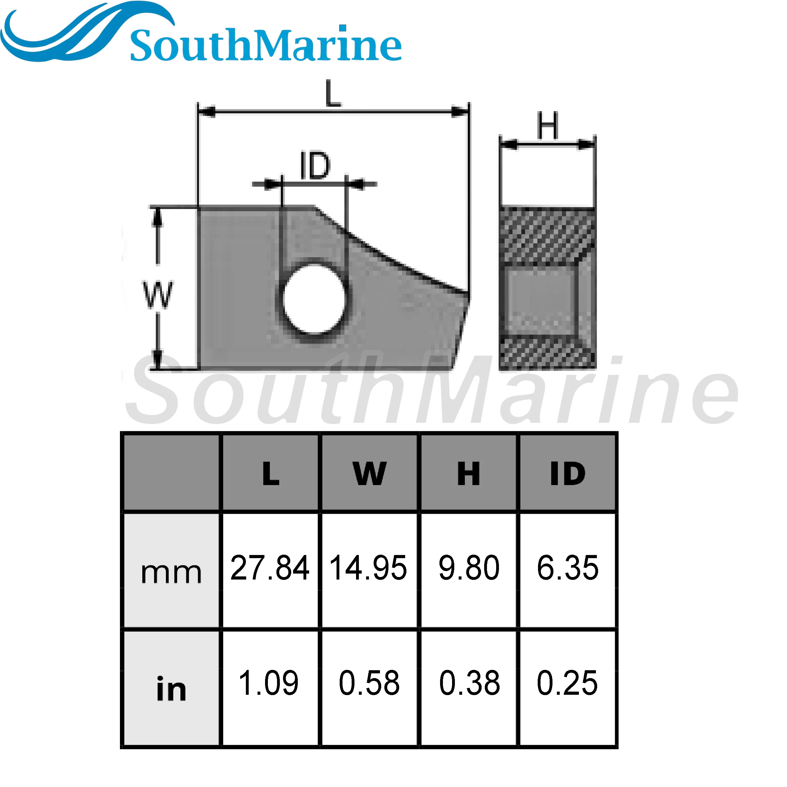 Outboard Motor 689-11325-00 Cylinder Head Crankcase Anode for Yamaha Boat Engine / 84732M for Mercury 20HP-30HP 20C 25D