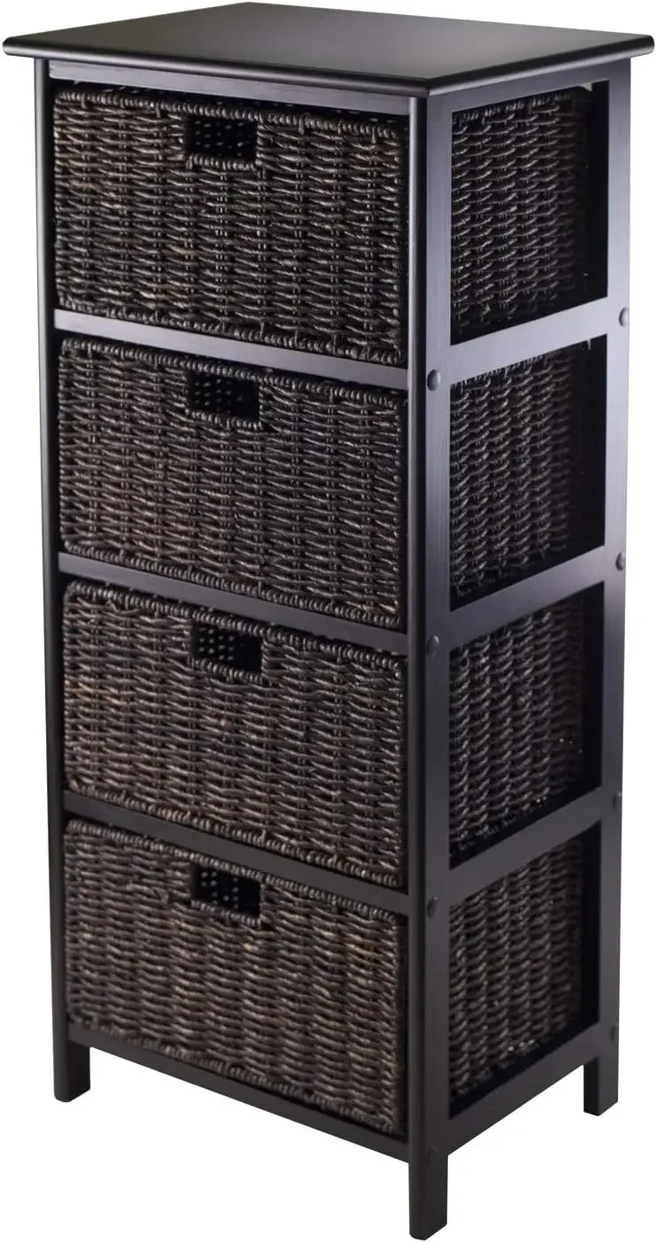 

Omaha Storage Rack, 4 Storage Baskets, Black