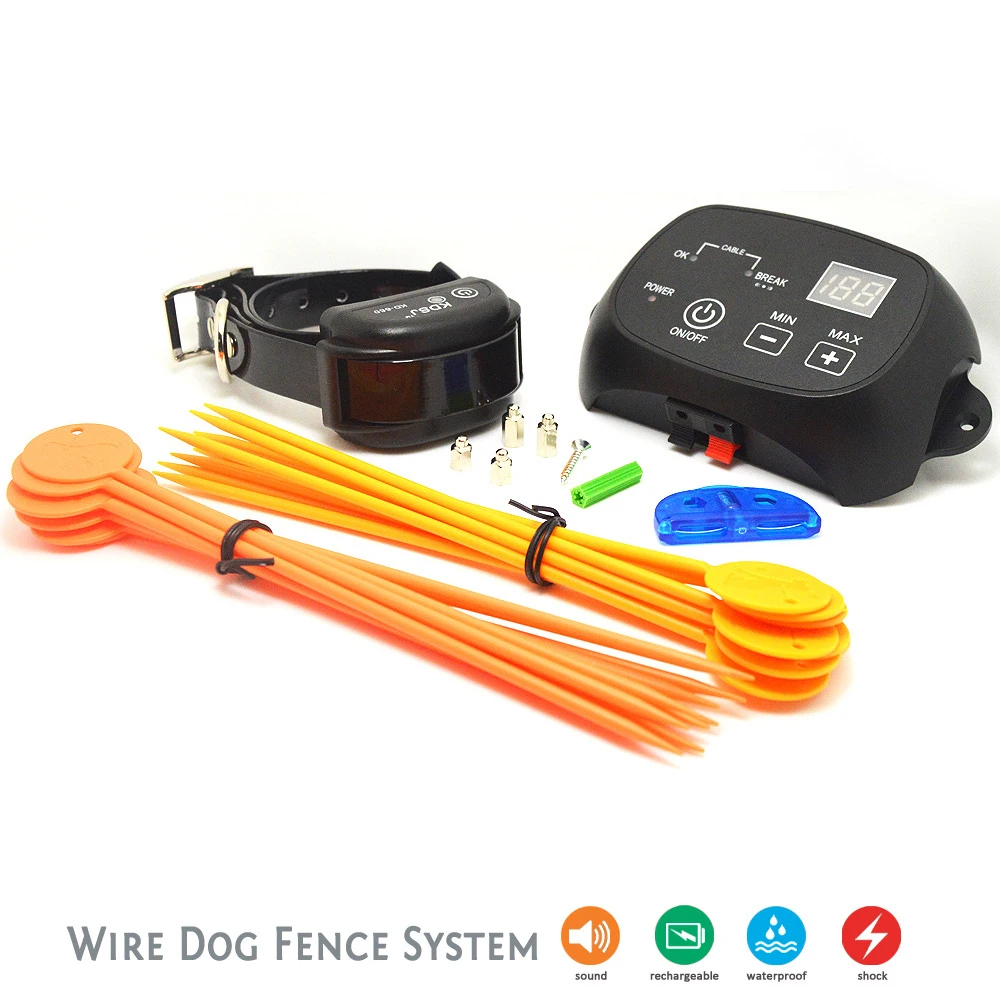 Invisible Pet Boundary Containment Remote Control Electric Dog Trainning Fence with Rechargeable Waterproof Receiver Outdoor Use