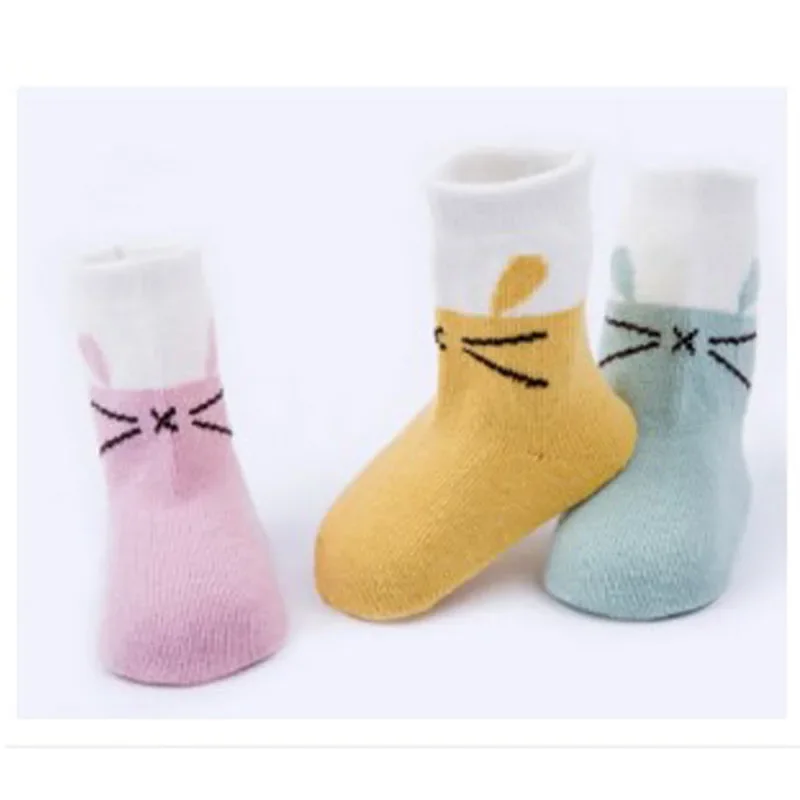 3 أزواج من جوارب الأطفال الكرتونية الربيعية المصنوعة من القطن الناعم للأطفال، جوارب لطيفة للأطفال الرضع للفتيات والأولاد #4