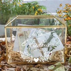 Caja de tarjetas de boda y regalos, pegatinas de nombre personalizadas para cajas de fiesta de boda, pegatina artística de vinilo, pegatinas solo sin caja