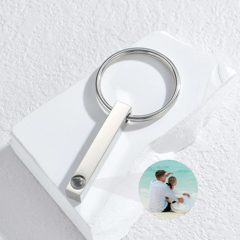 Personalized Photo Projection KeyChain Personalized Photo Keychain with Text Custom Gifts for Women Men Memory Birthday Gift