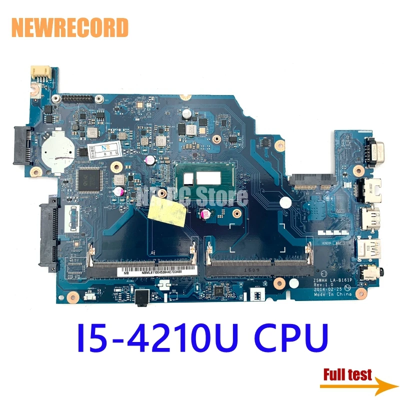 For Acer Aspire E5-531 E5-571 E5-571P Laptop Motherboard Z5WAH LA-B161P NBML811004 SR1EF I5-4210U CPU Main Board