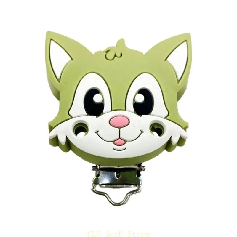 

16FE Cartoon Animal Pacifier Clip Silicone Baby Teether Safe Clasp Dummy Chain Holder