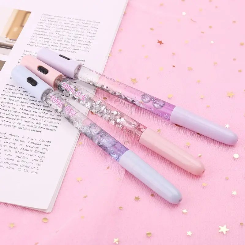 LED 다채로운 액체 유사 0.5mm 볼펜 마술 지팡이 학교 문구 O