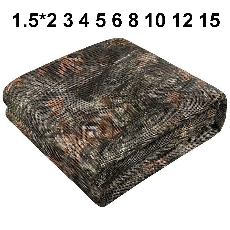 Camouflage Net 1.5mW Cover See Through Camo Netting For Hunting Blind Sun Shade 300D Camping Anti-mosquito Net Decoration Fence