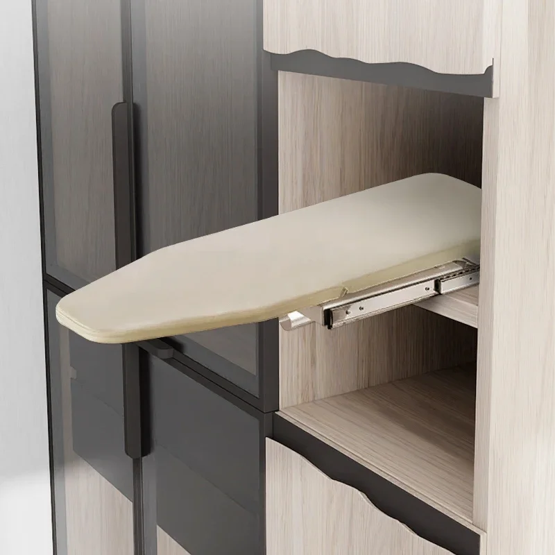 Cloakroom Household Hidden Ironing Board Electric Iron Rack Push-pull damping Ironing Folding Wardrobe Cabinet Ironing Board