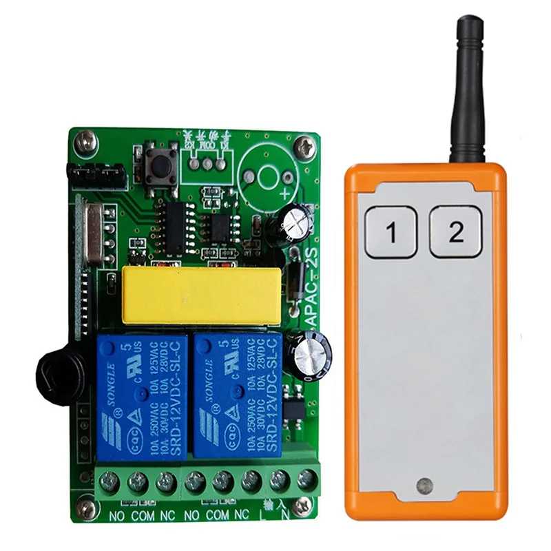 1000m AC 220 V 2CH 2 CH Wireless Remote Control LED Light Switch 10A Relay Output Radio RF Transmitter And 433 MHz Receiver