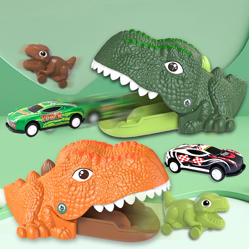 Children Catapult Dinosaur Car Fun One Button Press Launch Inertia Glide Tyrannosaurus Rex Car Boys and Girls Educational Toys