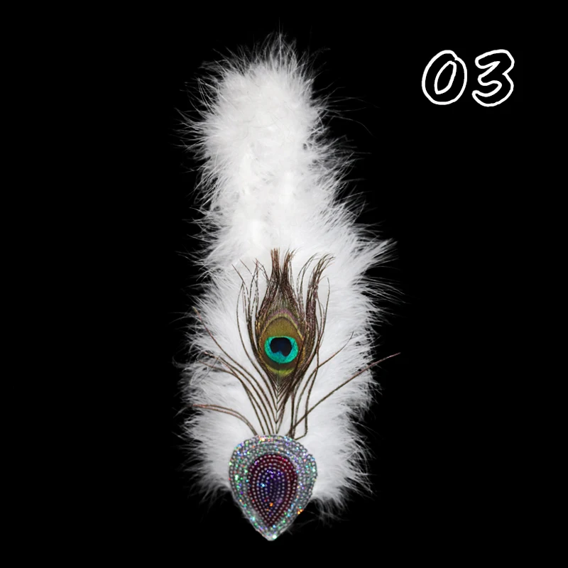 Vintage Peacock Feather Headdress Long Retro Hair Band for Girls Ballet Dance Performance Costume Party Accessory
