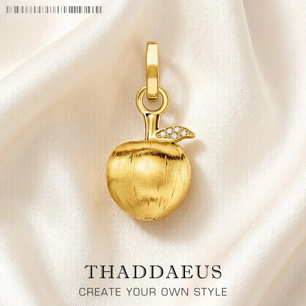 

Gold Plated Pendant Apple New Fine Jewelry Bijoux Accessories 925 Sterling Silver Romantic Gift For Woman