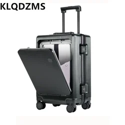 KLQDZMS Large Capacity Luggage Aluminum Frame Boarding Box Front Opening Laptop Trolley Case 20