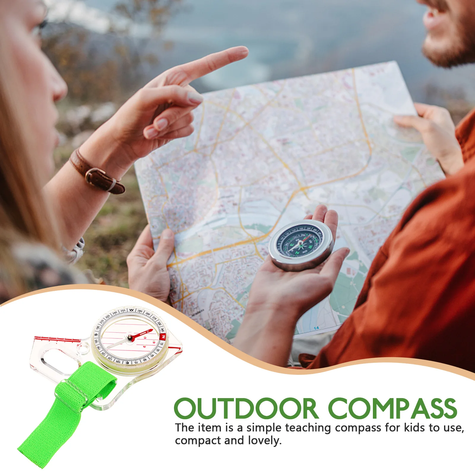 

Acrylic Teaching Directional Compass Small Compact Outdoor Travel Hiking Backpacking Map Compass Tool for Education