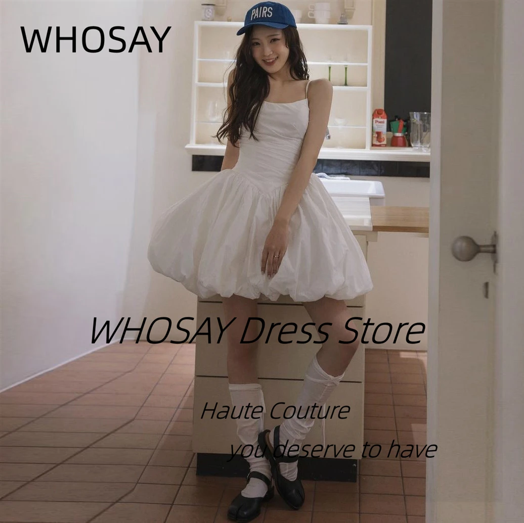 

WHOSAY Young Girls Wear Short Prom Dresses Spaghetti Straps Homecoming Party Gowns Shooting Photos Wedding Dress