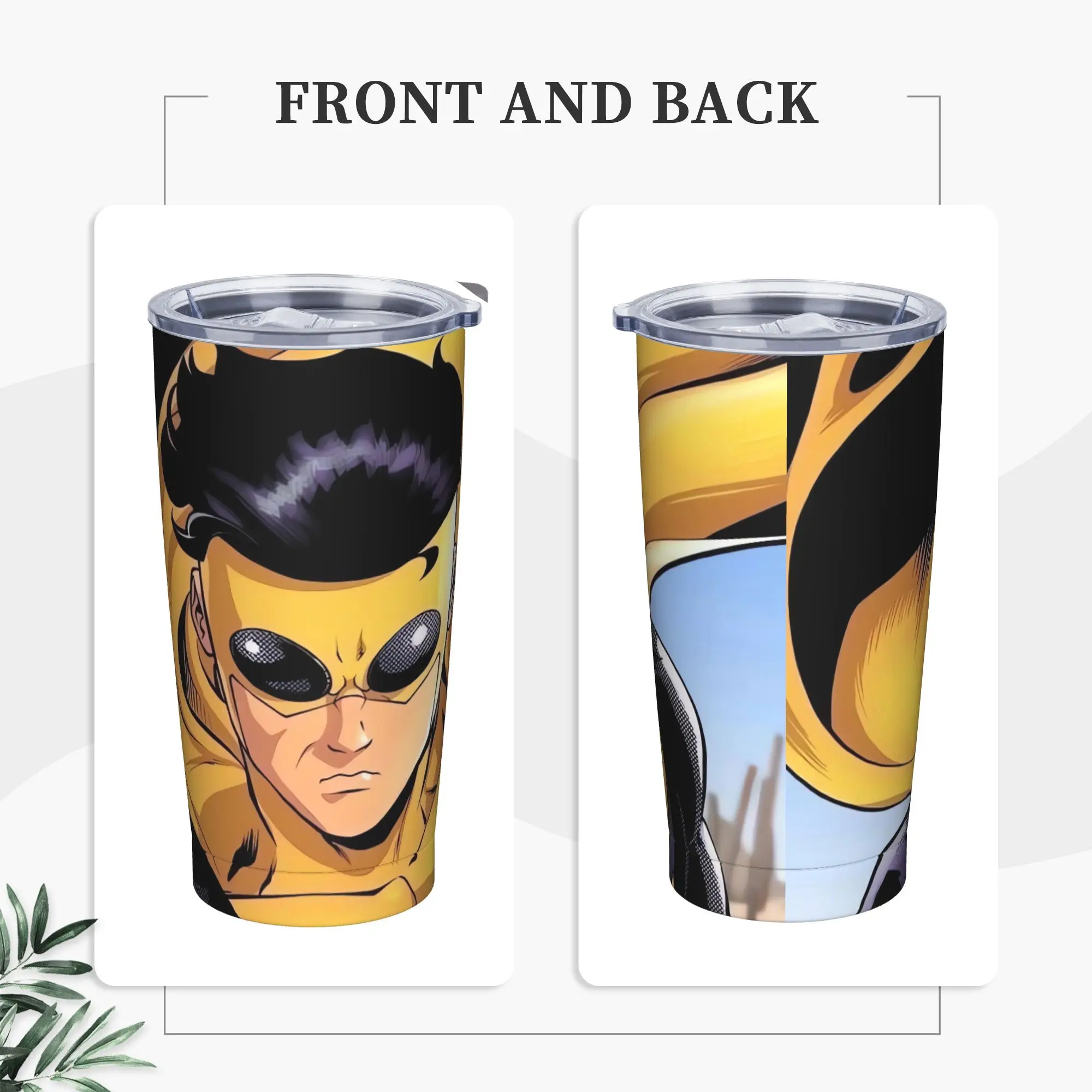 Anime Invincibles Stainless Steel Tumbler With Straws  Camping Coffee Mug Large Capacity Hot Drinks Water Bottle