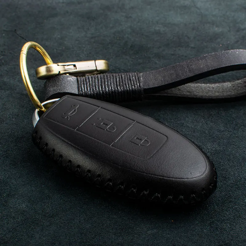 1 PCS Genuine Leather Fob Cover Key Cases For Nissan Versa Maxima Altima Rogue Armada Sentra Murano Infiniti FX35 QX60 Smart