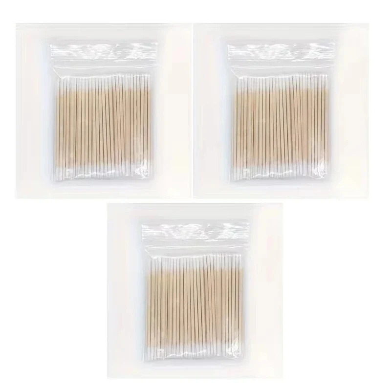 Disposable Ultra-small Micro Brushes Eyelash Extension Glue Removing Tools Double-end Wood Cotton Swab Lint-Free 7cm