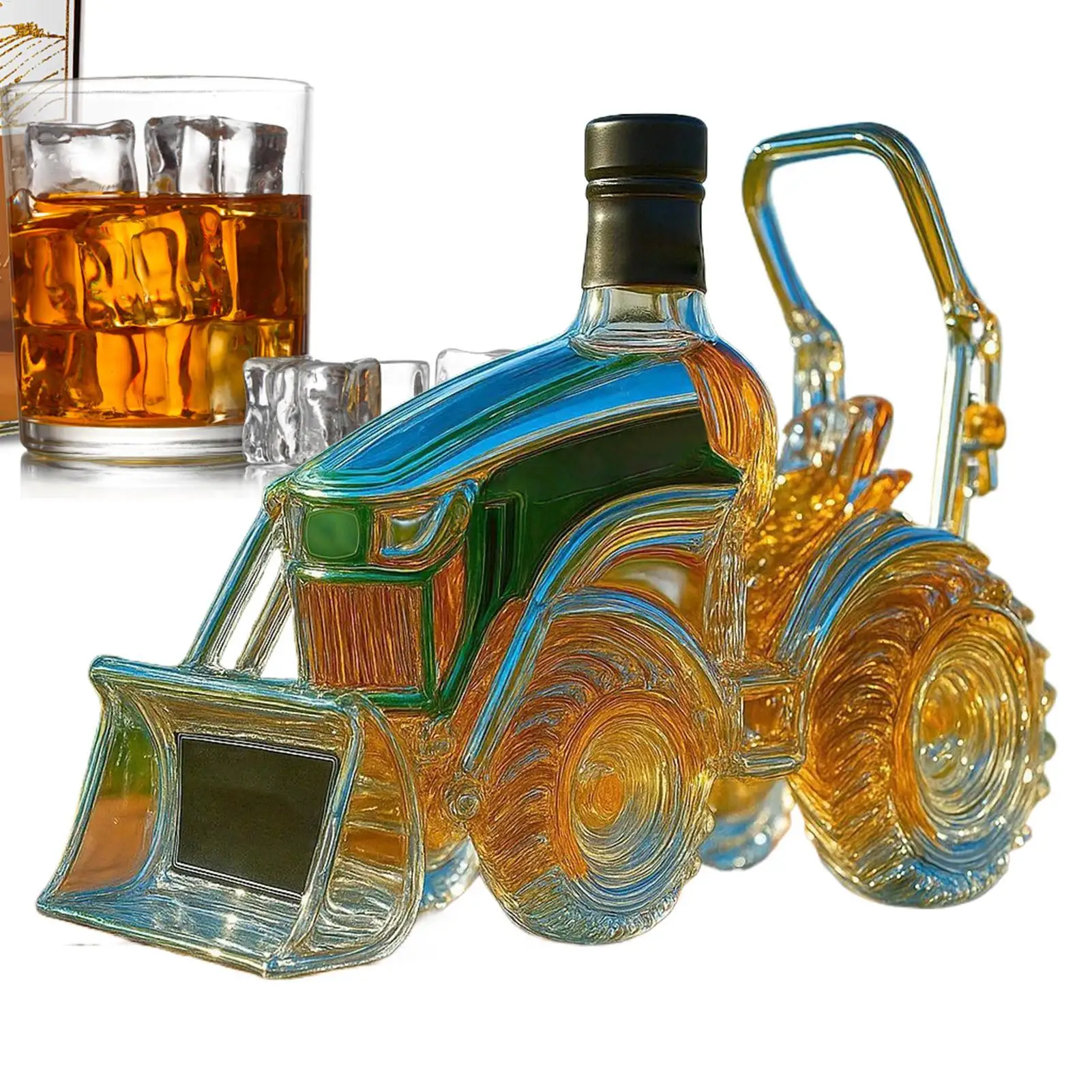 

3D Tractor Shaped Wine Bottle, Tractor Decanter, Glass Storage Ornament Decanter Decoration for Men Women Whiskey Lovers