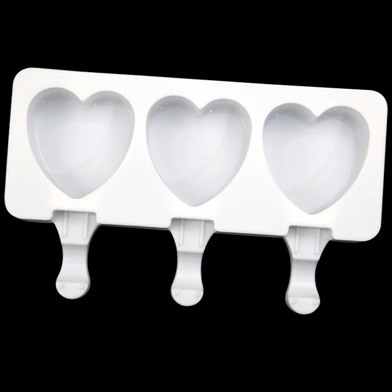 3 Cavity Love Cat\'s Claw Ice Cream Mould Food Grade Silicone Heart-Shaped DIY Chocolate Baking Pudding Mold Kitchen Accessories