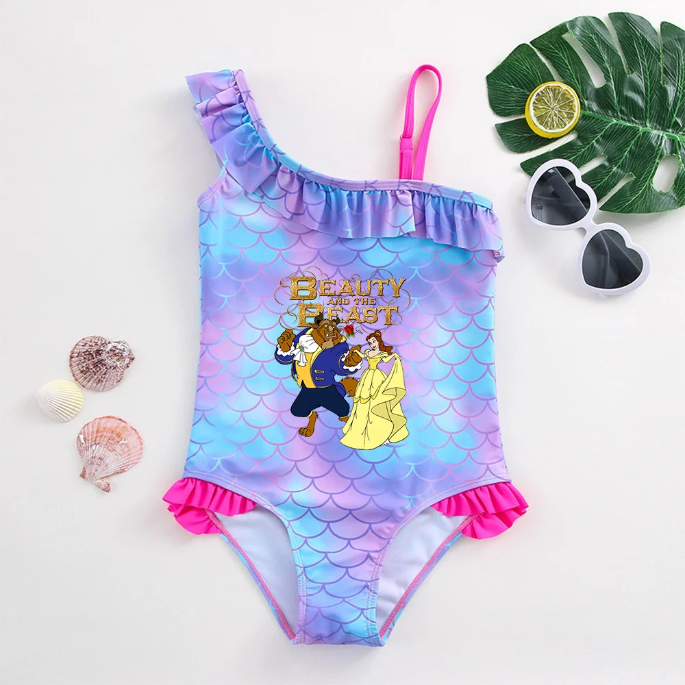 Schönheit und das Biest Mädchen Tankini Badeanzüge Sommer Strand tragen Kinder tragen Badeanzüge Kinder Bikini Kleider Badeanzüge