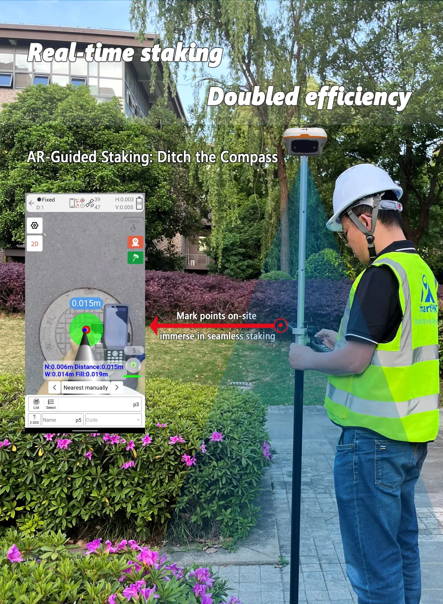 SmartPNT RTK معدات مسح الأراضي 1590 قناة RTK جهاز استقبال GPS عالي الدقة لتحديد المواقع قاعدة GNSS وروفر