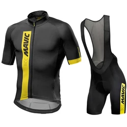 2024 Mavic Cycling Jersey Set, korte mouwen, ademend, MTB Bike, fietskleding, Maillot, Ciclismo, Uniform Suit