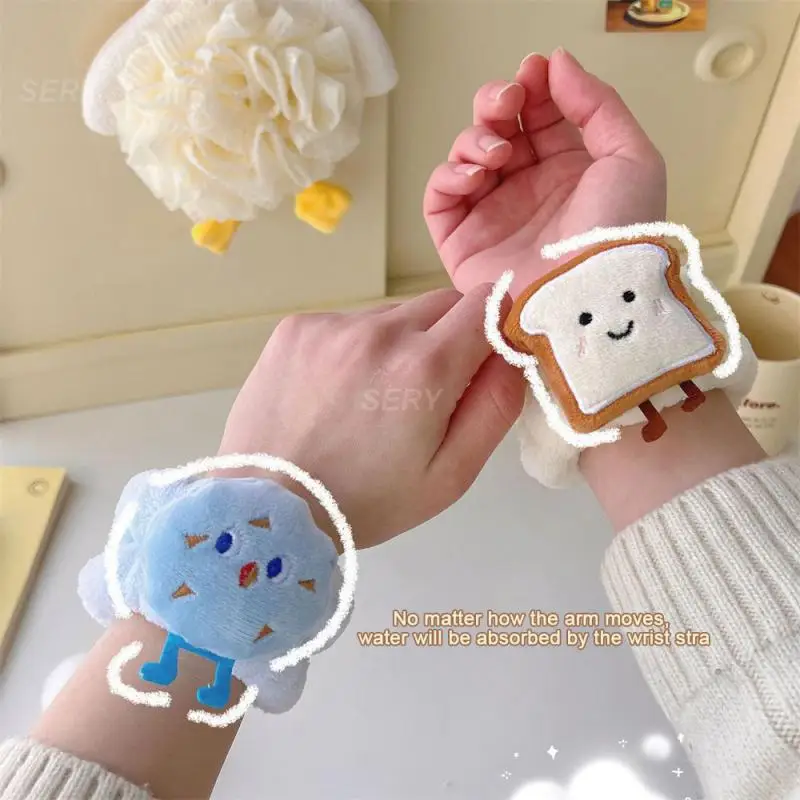 1/2/3SETS Cute Bracer Set Waterproof Cartoon Toast Expearance Wash Face Hair Set Bathroom Supplies Wash Bracer Bundle Hair