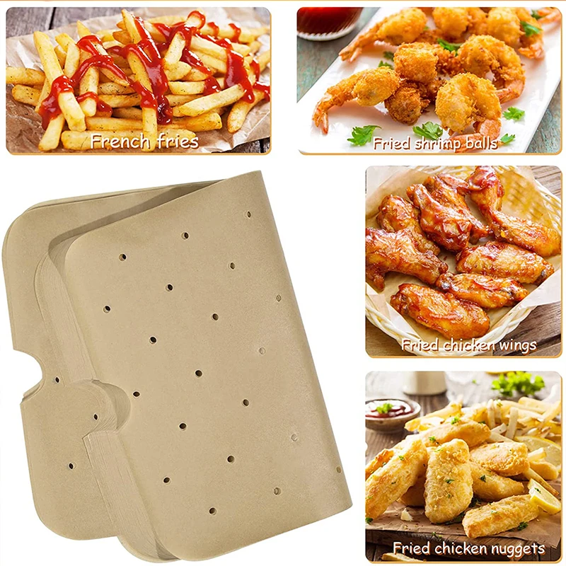 Revestimiento de papel para hornear Airfryer, alfombrilla antiadherente, utensilios de cocina para hornear, bandeja desechable para Ninja Foodi,