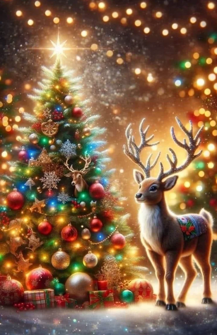 

Sunature AB Diamond Painting Art Full Square Round Drills Dream Elk Deer Christmas Tree Diamond Painting Kits (5-10 AB Colors)