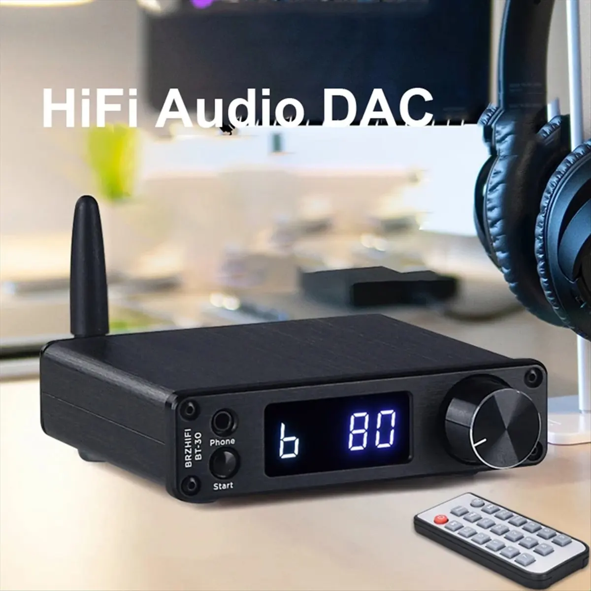 SCLS  HIFI LCD ES9038Q2M QCC5125 Bluetooth Board -HD LDAC Sound Decoder 24Bit/96kHz Coaxial Fiber Remote